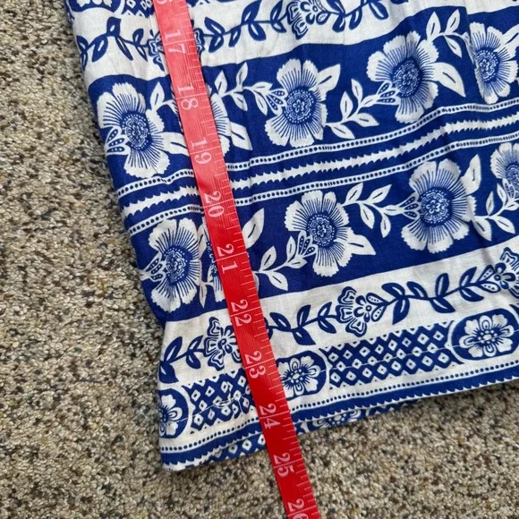 Rachel Zoe Linen Blend Wide Leg Flowy Floral Pants Blue & White Size S Beach - Picture 13 of 13